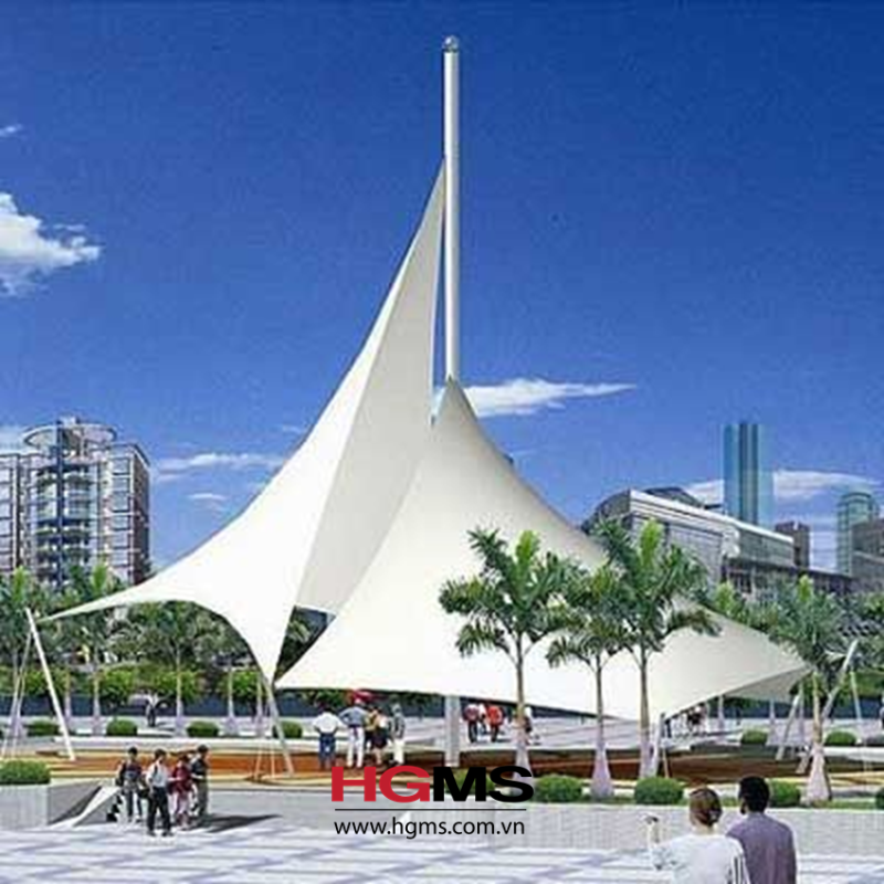 HGMS chuyên thi công Bạt Căng PVDF , Mái che bạt căng,
