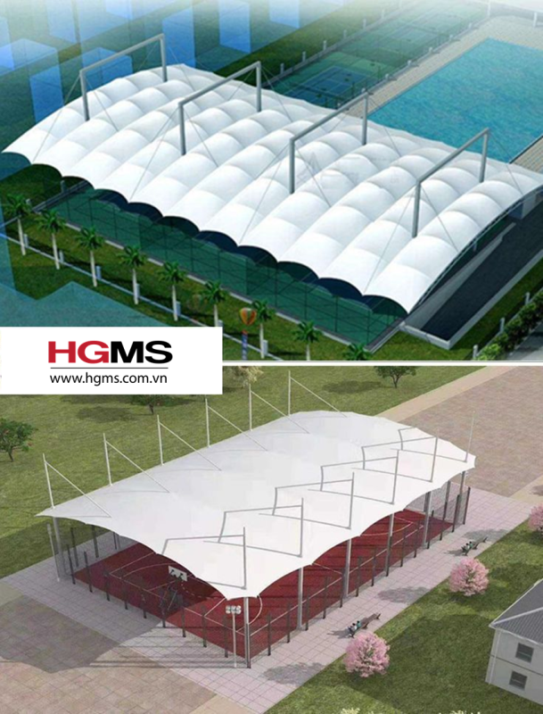 HGMS chuyên thi công Bạt Căng PVDF , Mái che bạt căng,
