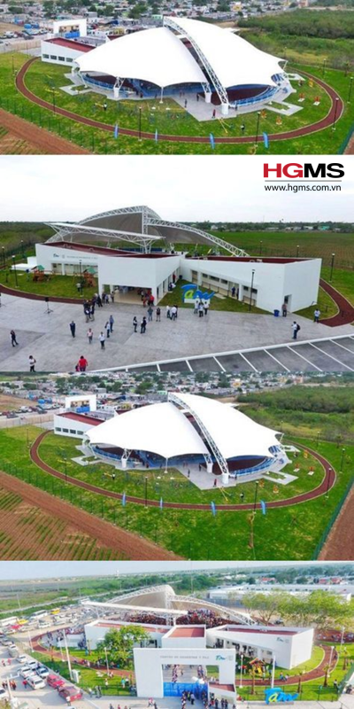 HGMS chuyên thi công Bạt Căng PVDF , Mái che bạt căng,