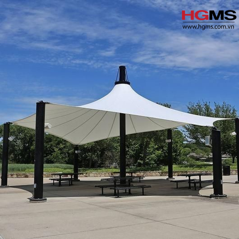 HGMS chuyên thi công Bạt Căng PVDF , Mái che bạt căng,
