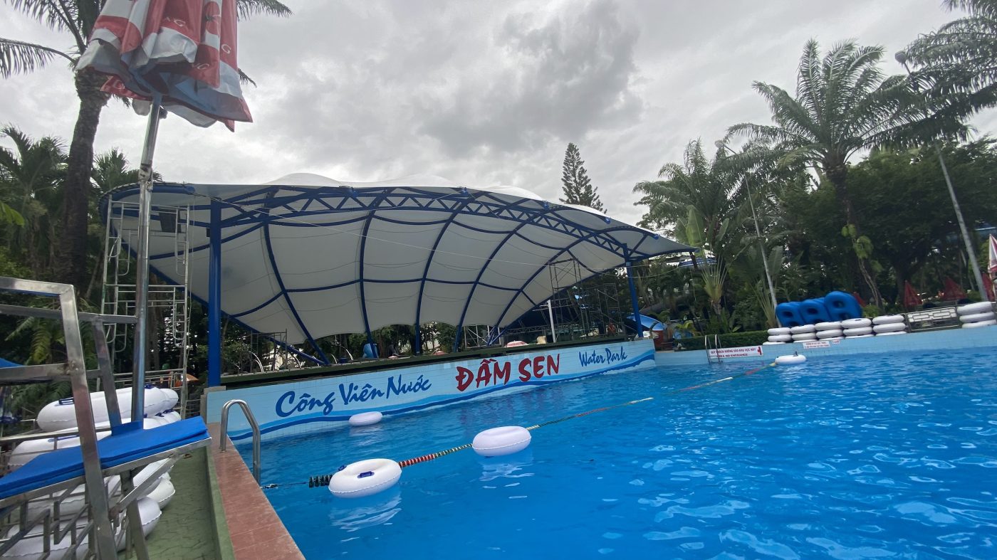 HGMS chuyên thi công Bạt Căng PVDF , Mái che bạt căng,