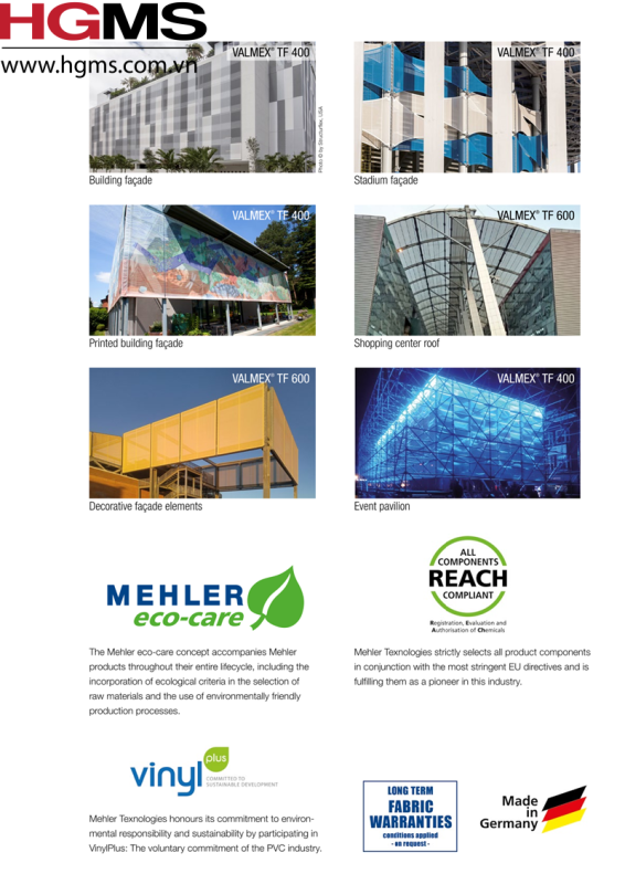 HGMS chuyên thi công Bạt Căng PVDF , Mái che bạt căng,