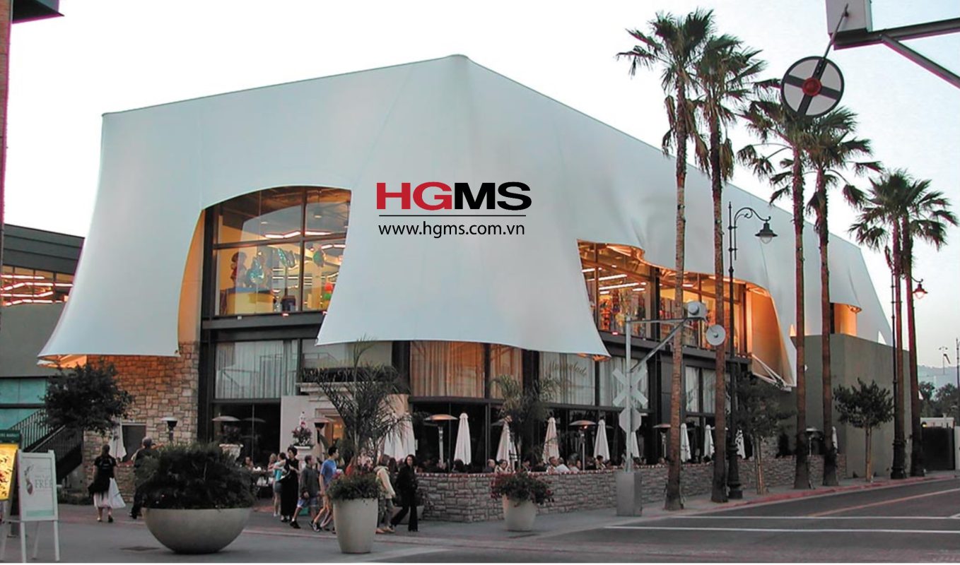 HGMS chuyên thi công Bạt Căng PVDF , Mái che bạt căng,