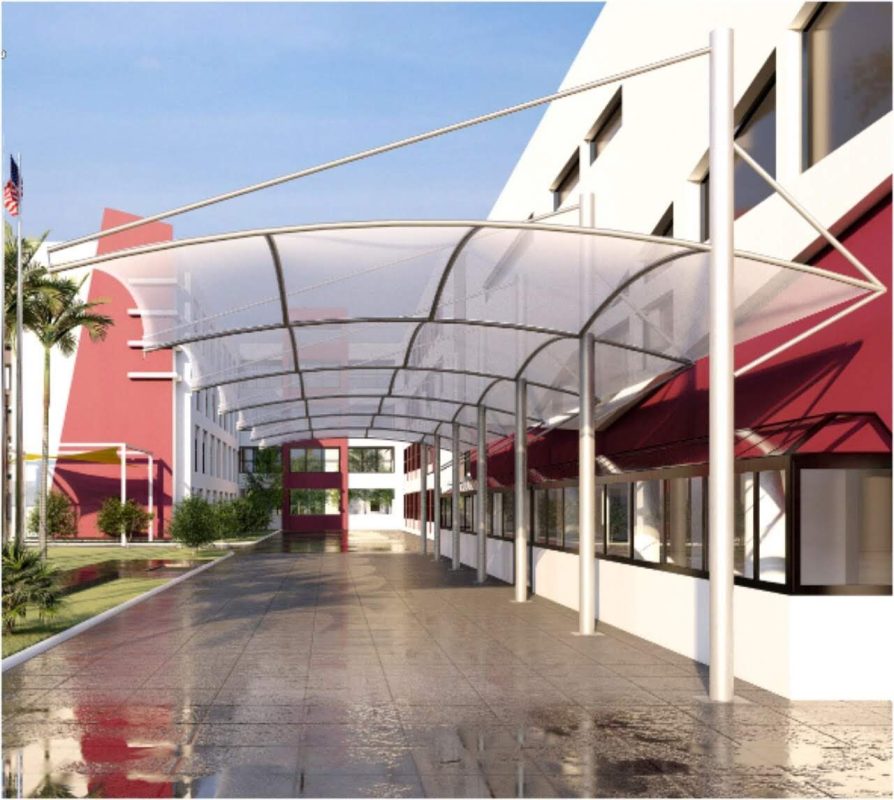 HGMS chuyên thi công Bạt Căng PVDF , Mái che bạt căng,