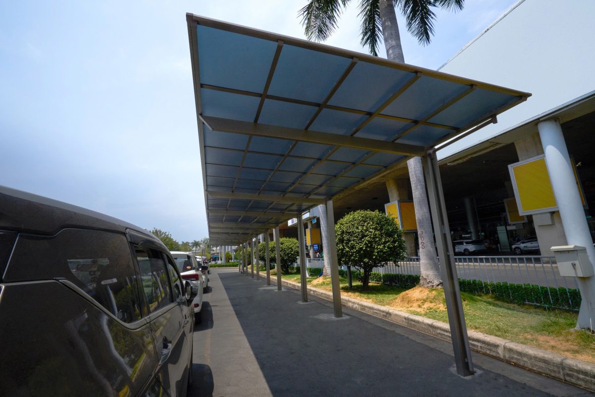 HGMS chuyên thi công Bạt Căng PVDF , Mái che bạt căng,