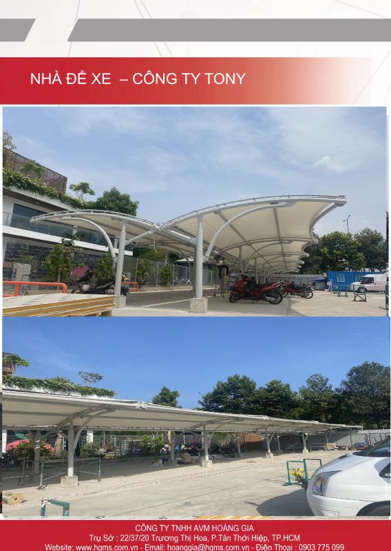 HGMS chuyên thi công Bạt Căng PVDF , Mái che bạt căng,