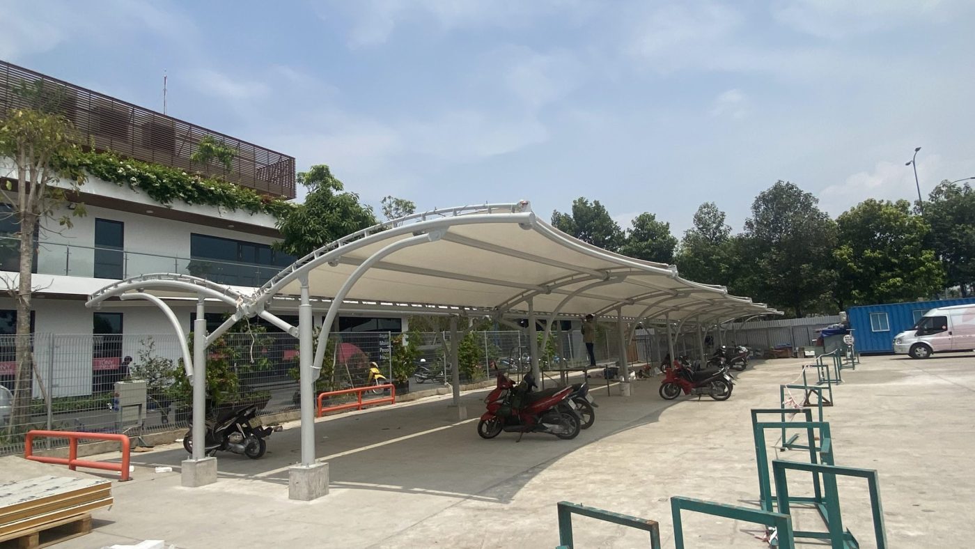 HGMS chuyên thi công Bạt Căng PVDF , Mái che bạt căng,