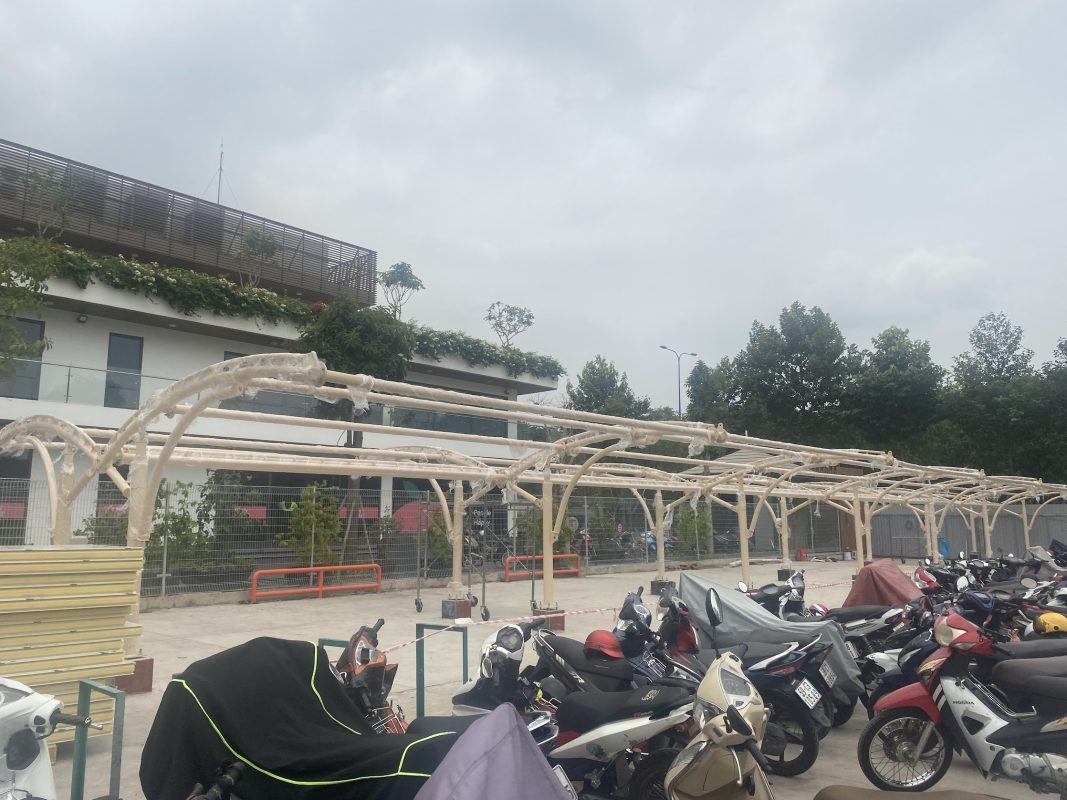 HGMS chuyên thi công Bạt Căng PVDF , Mái che bạt căng,