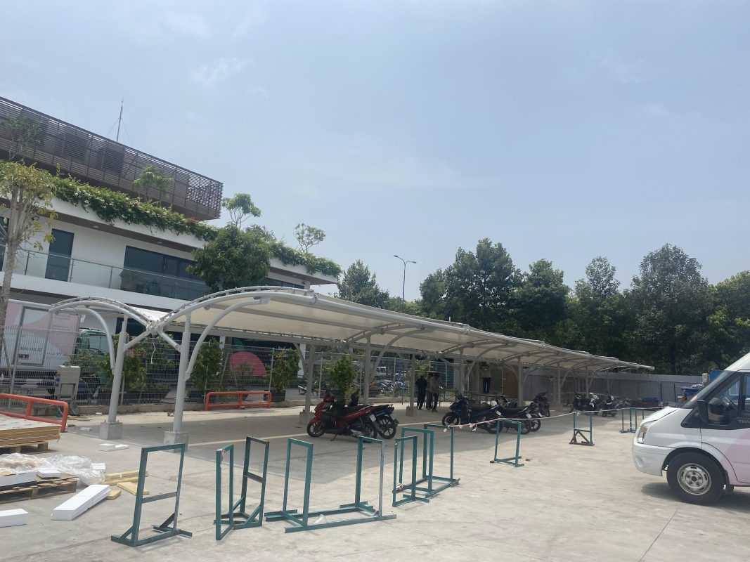 HGMS chuyên thi công Bạt Căng PVDF , Mái che bạt căng,