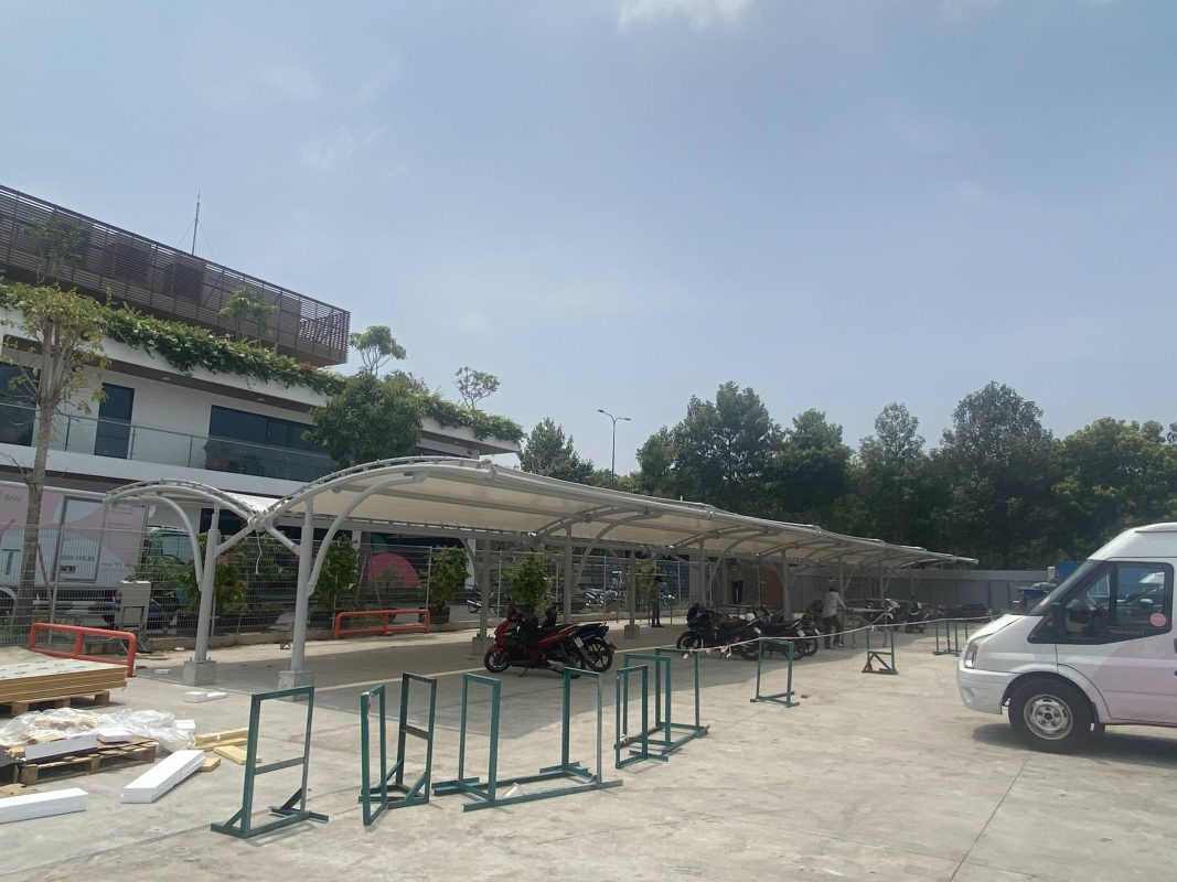 HGMS chuyên thi công Bạt Căng PVDF , Mái che bạt căng,