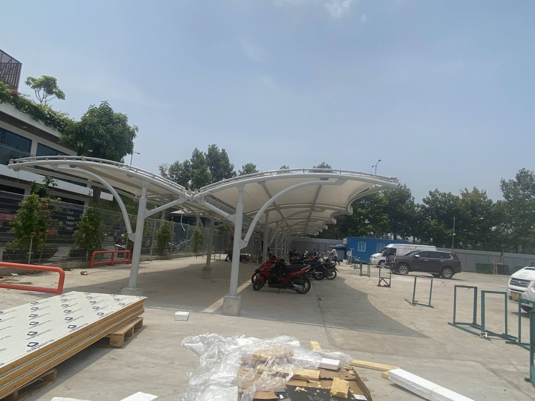 HGMS chuyên thi công Bạt Căng PVDF , Mái che bạt căng,
