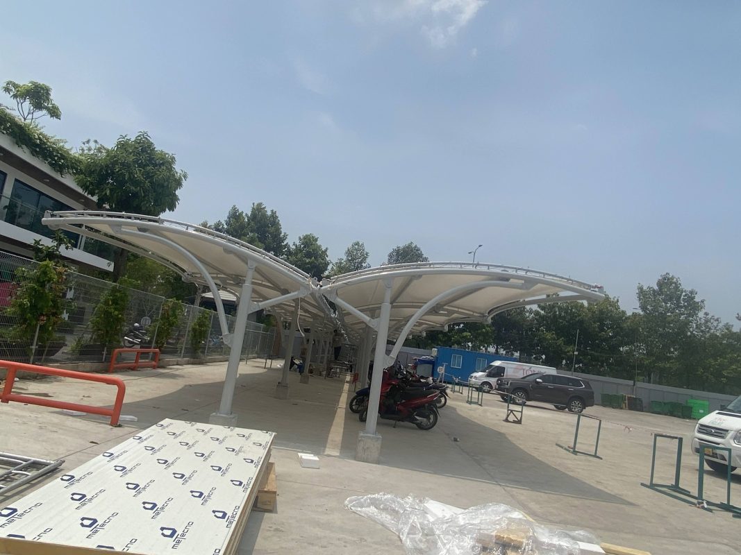 HGMS chuyên thi công Bạt Căng PVDF , Mái che bạt căng,