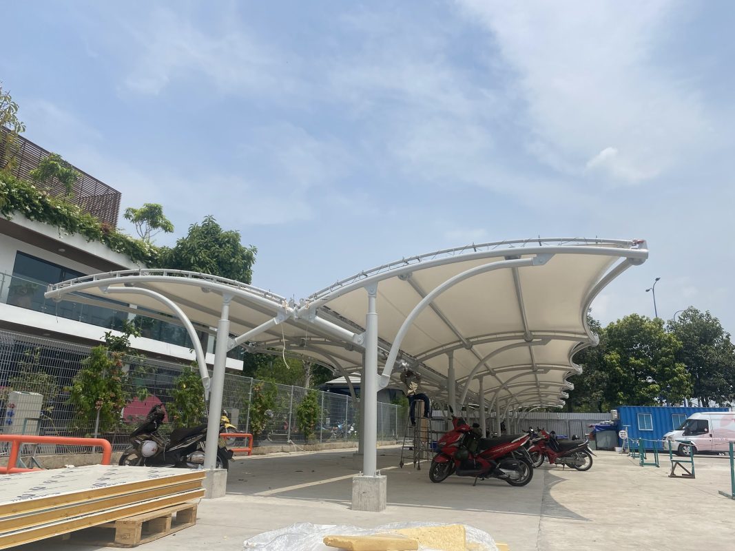 HGMS chuyên thi công Bạt Căng PVDF , Mái che bạt căng,