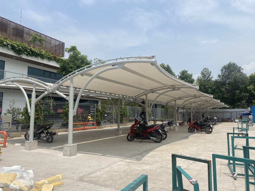 HGMS chuyên thi công Bạt Căng PVDF , Mái che bạt căng,