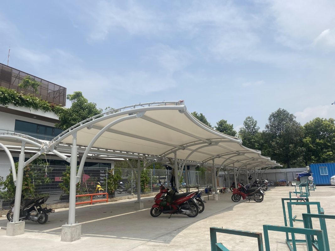 HGMS chuyên thi công Bạt Căng PVDF , Mái che bạt căng,