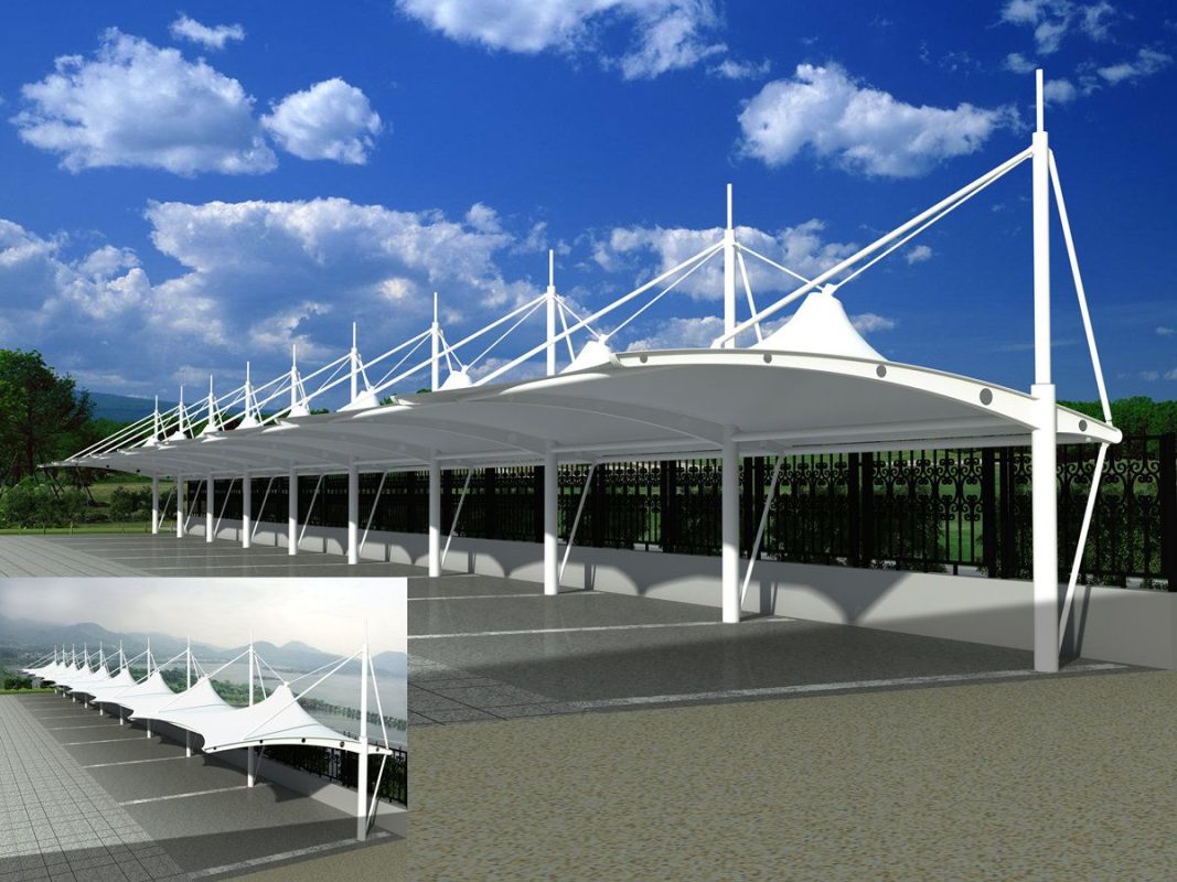 HGMS chuyên thi công Bạt Căng PVDF , Mái che bạt căng,