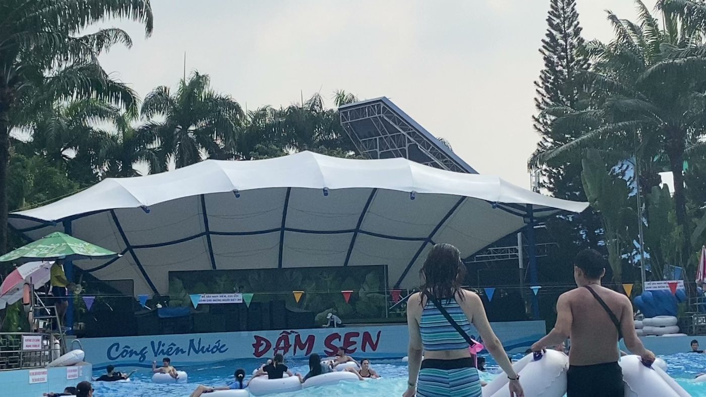 HGMS chuyên thi công Bạt Căng PVDF , Mái che bạt căng,