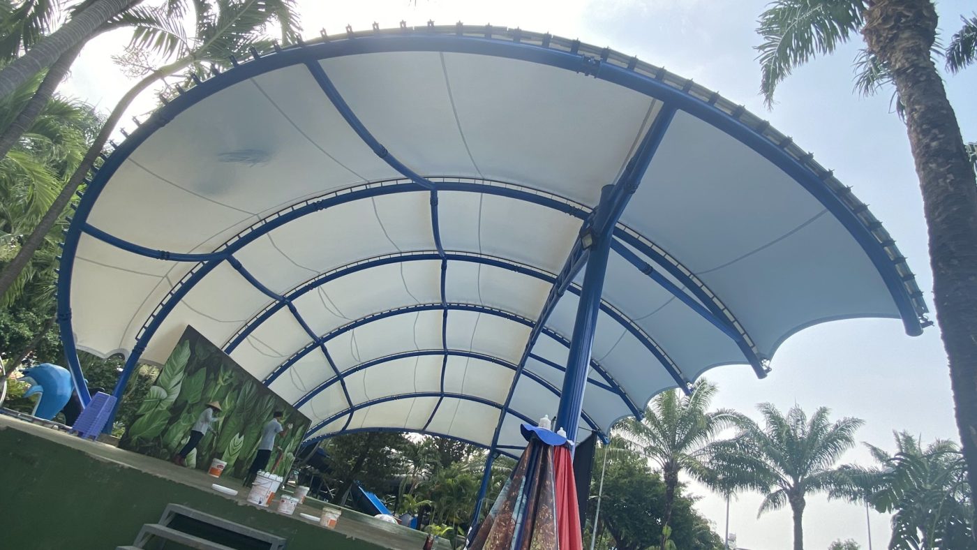 HGMS chuyên thi công Bạt Căng PVDF , Mái che bạt căng,