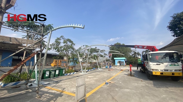 HGMS chuyên thi công Bạt Căng PVDF , Mái che bạt căng,