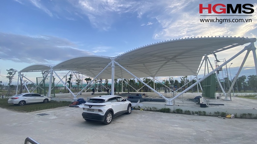 HGMS chuyên thi công Bạt Căng PVDF , Mái che bạt căng,